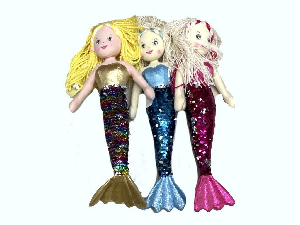 BAMBOLA SIRENA STOFFA 30 CM COL ASS DA PERS 