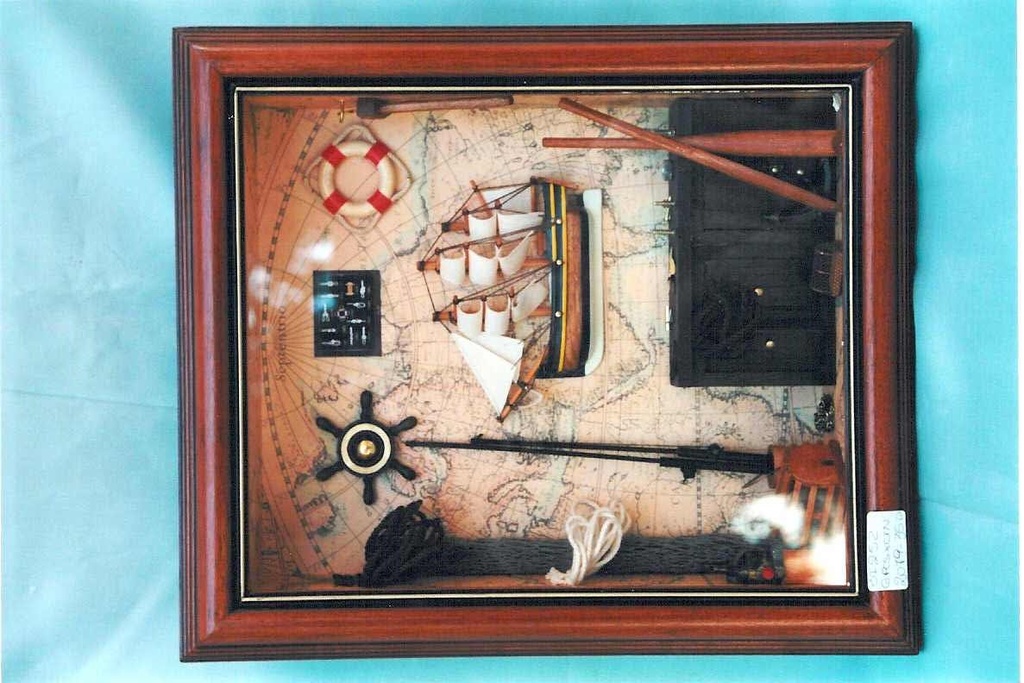 QUADRO LEGNO C/SCENARIO MARIT. 60x45 