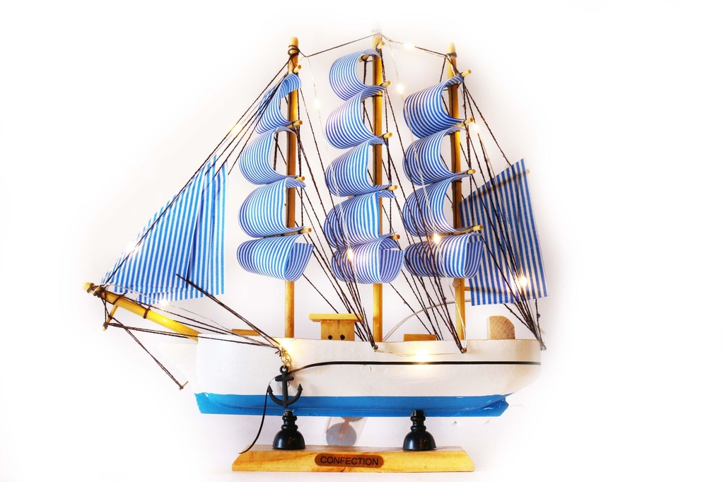 BARCHE LEGNO CM 30 C/LUCE 