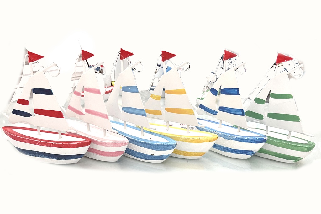 DRVENI BRODIĆI U BOJI  10 CM  