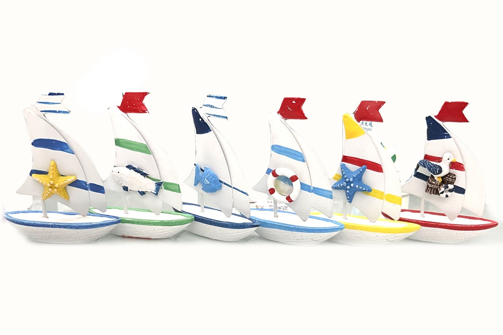 DRVENI BRODIĆI U BOJI  8 CM  