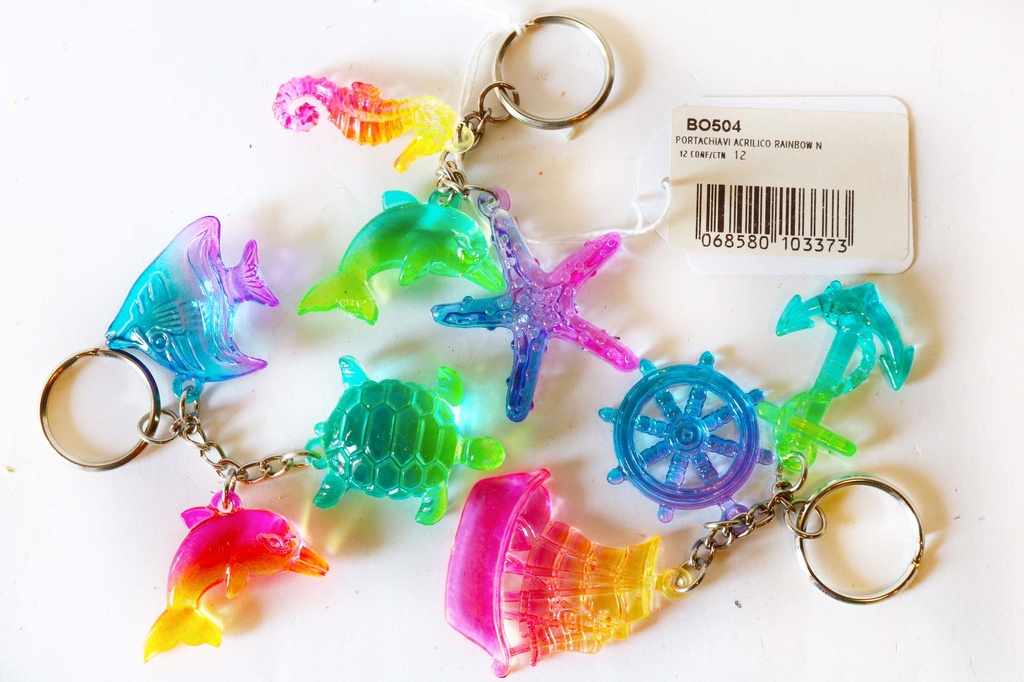 PORTACHIAVI ACRILICO RAINBOW NEON COL 3 MOD ASS 