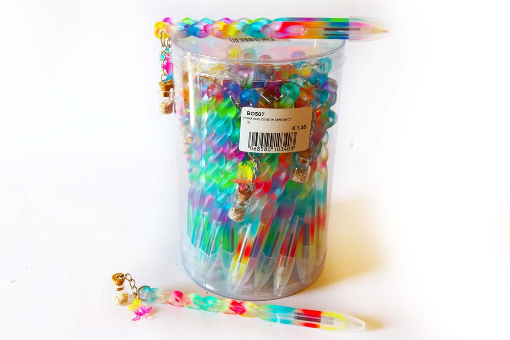 PENNA ACRILICO NEON RAINBOW COL C/BOTT VET+SAB 