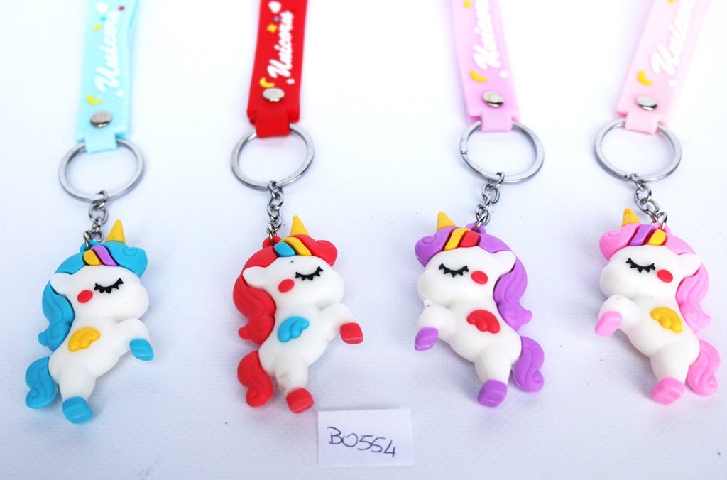PORTACHIAVE GOMMA UNICORNO COL ASS 