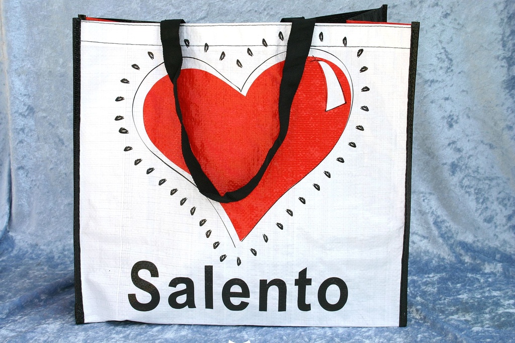 BORSA POLIPROP. INTRECCIATO I LOVE SALENTO 