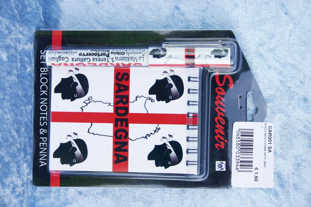 BLOCCO NOTES+PENNA TAPPO SARDEGNA 4 MORI 