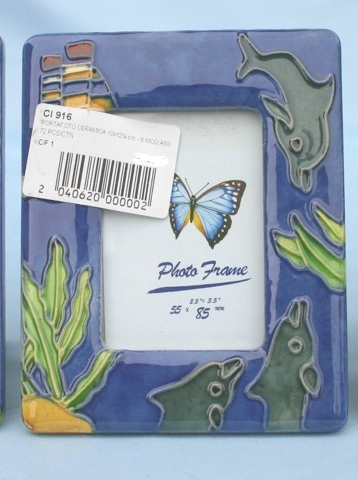 PORTAFOTO CERAMICA 7x8,5 cm - 6 MOD.ASS. 