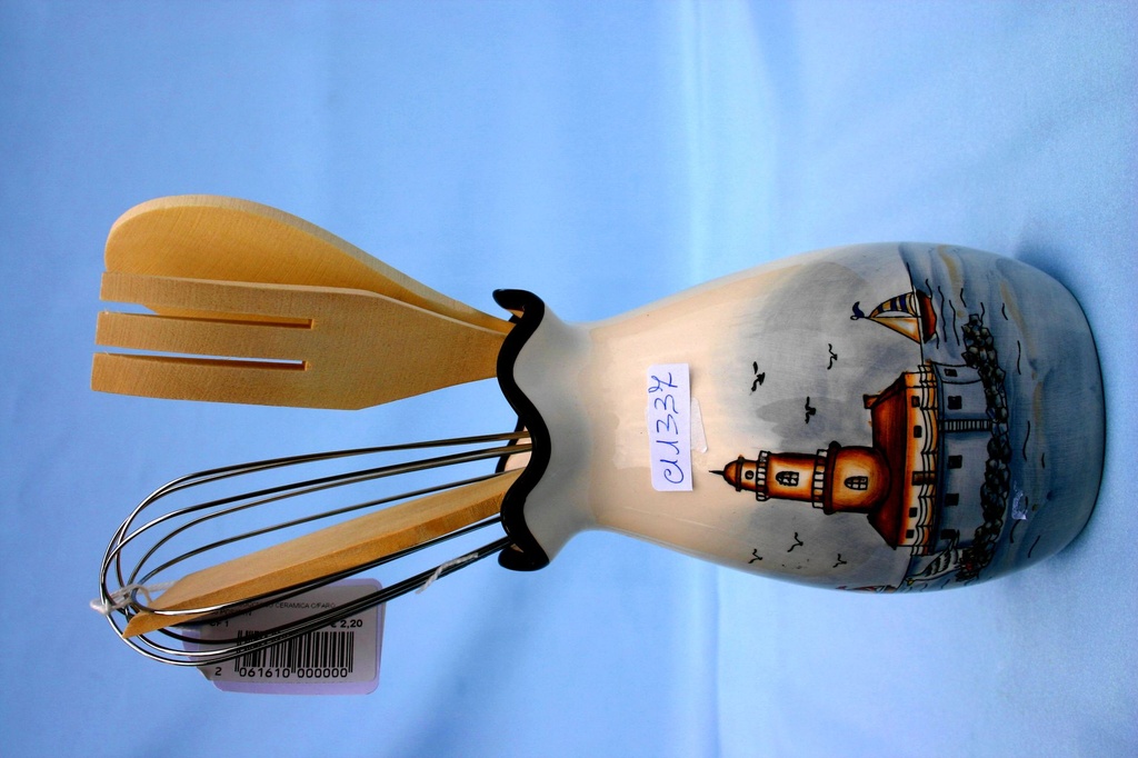 VASO C/CUCCHIAIO CERAMICA c/DEC. FARO 