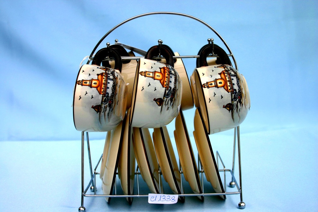 SET 6 KERAMIČKIH ŠALICA S TANJURIĆEM