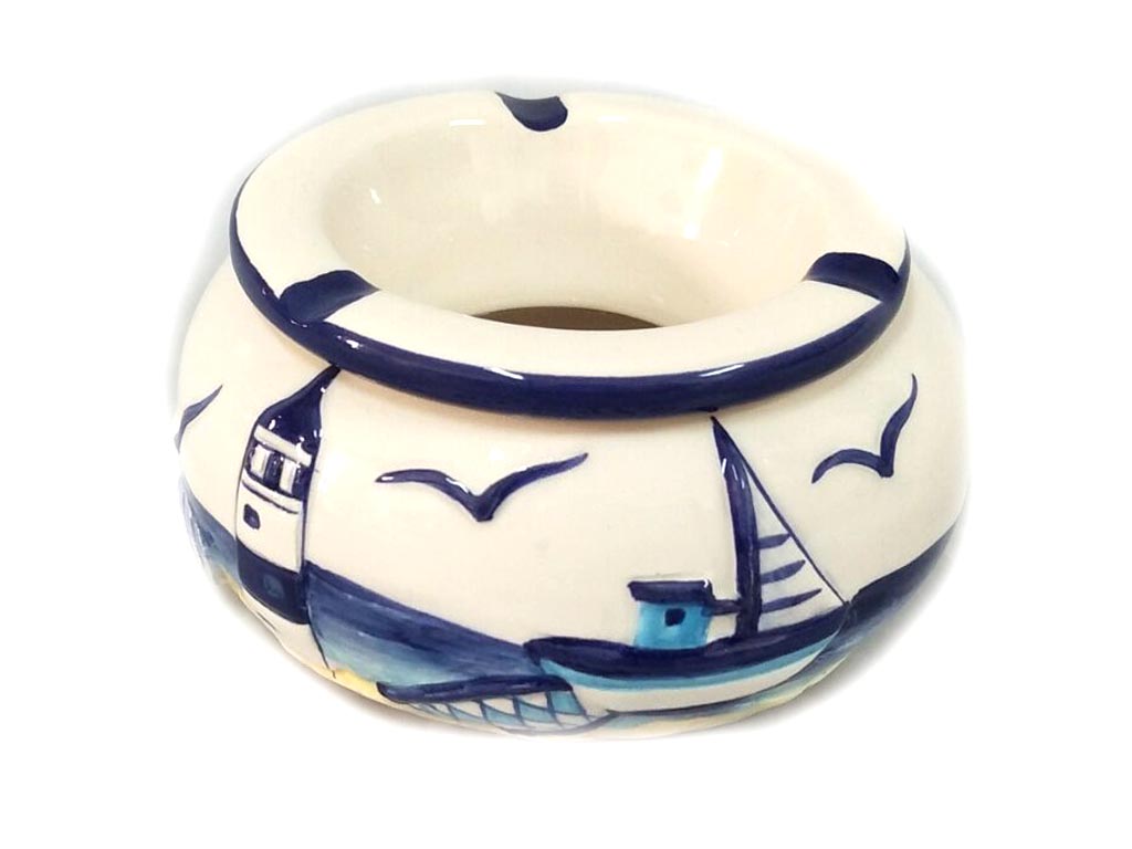 POSACENERE CERAMICA c/DEC. FARO E PESCI 