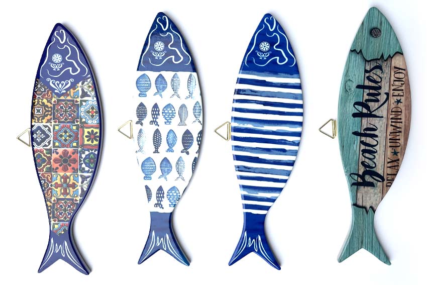 PESCE CERAMICA CON GANCIO METALLO 4 ASS 