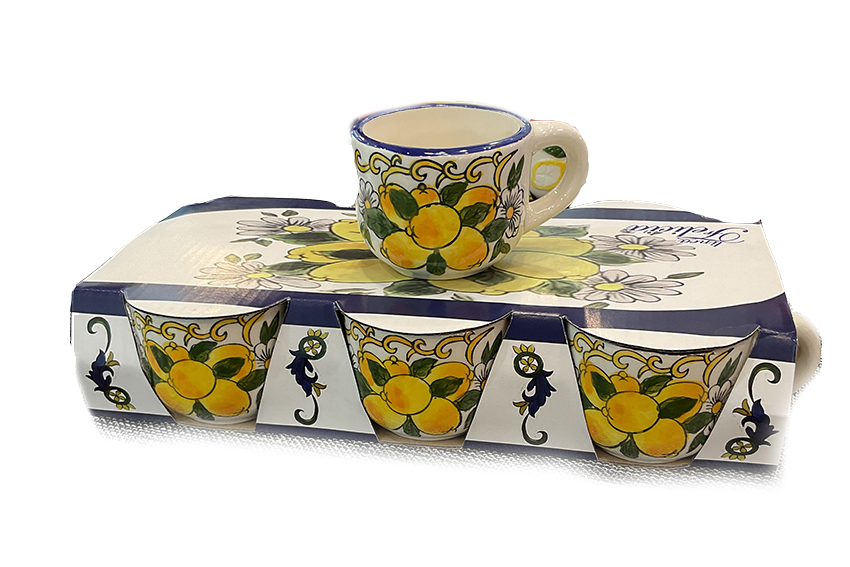 TAZZINE DA CAFFE' CERAMICA LIMONI 6 PZ/BOX 