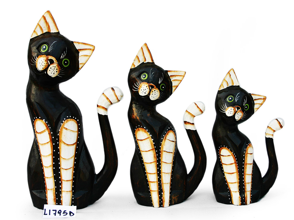 DRVENE MAČKE SET 20-25-30cm 