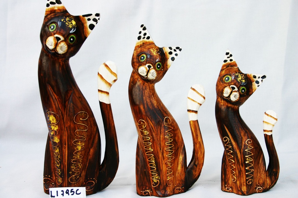 DRVENE MAČKE SET  20-25-30 cm. 