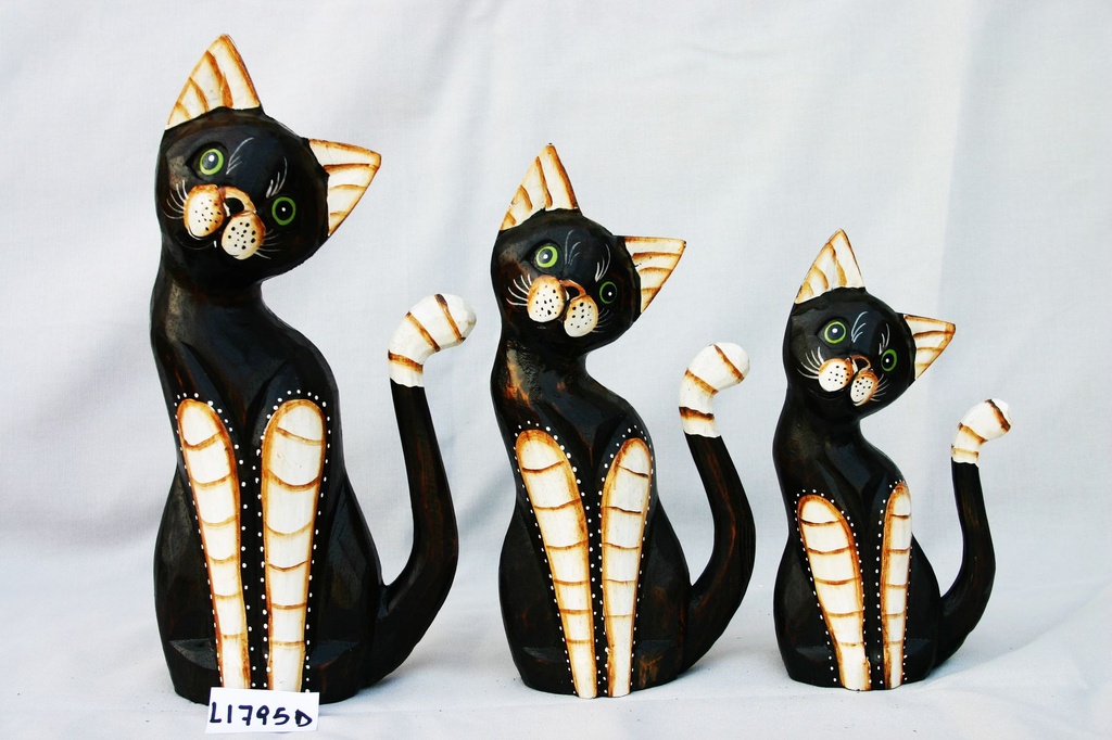 DRVENE MAČKE SET  20-25-30 cm. 