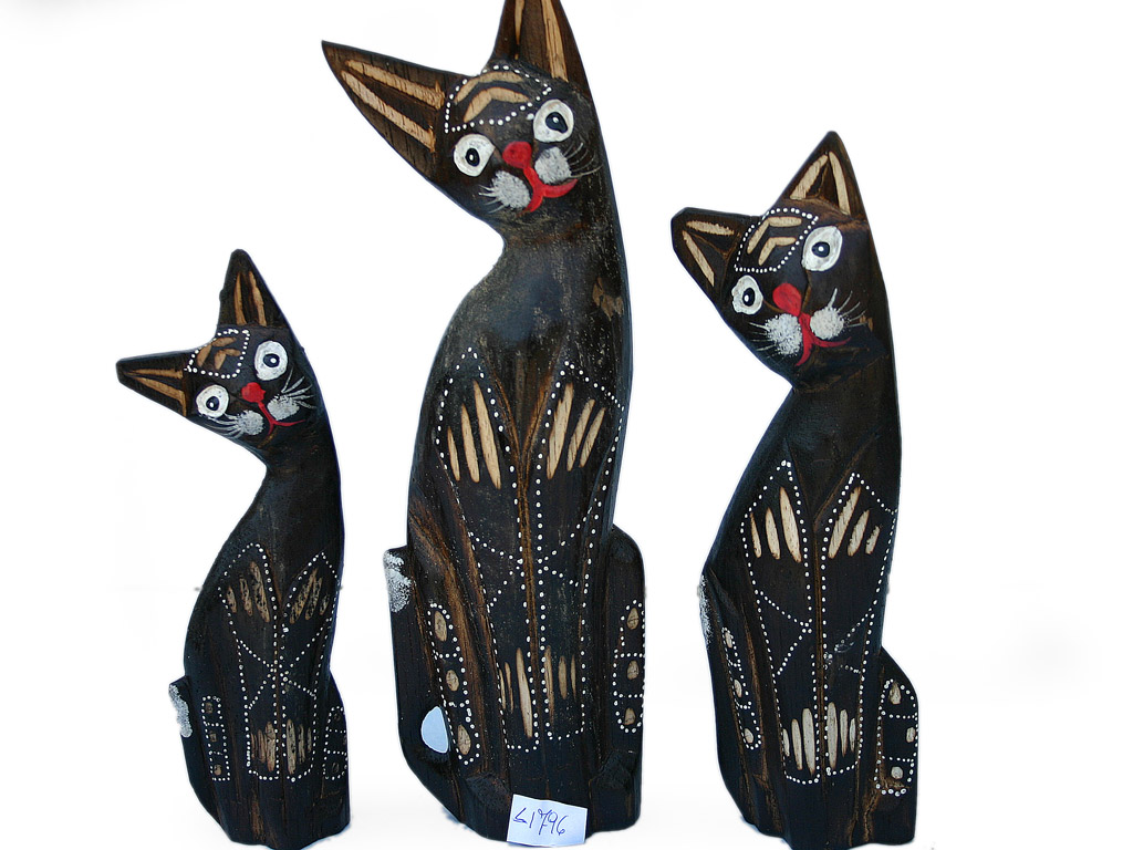 DRVENE MAČKE SET  15-20-25 cm. 