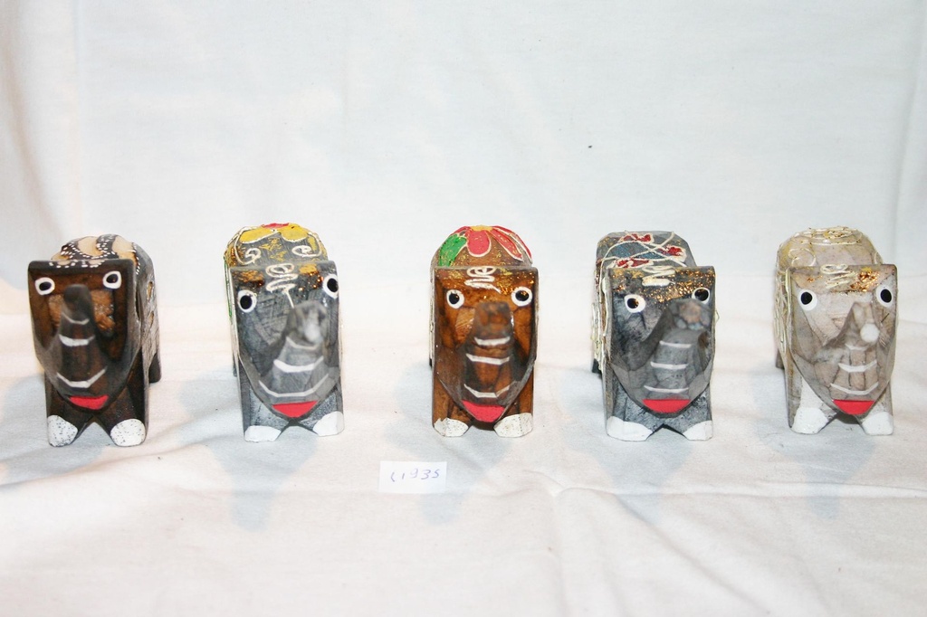 ELEFANTE LEGNO CM 10 C/DECORO 5 DEC ASS 