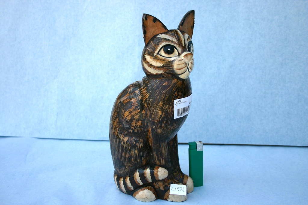 GATTO LEGNO SEDUTO CM 35 