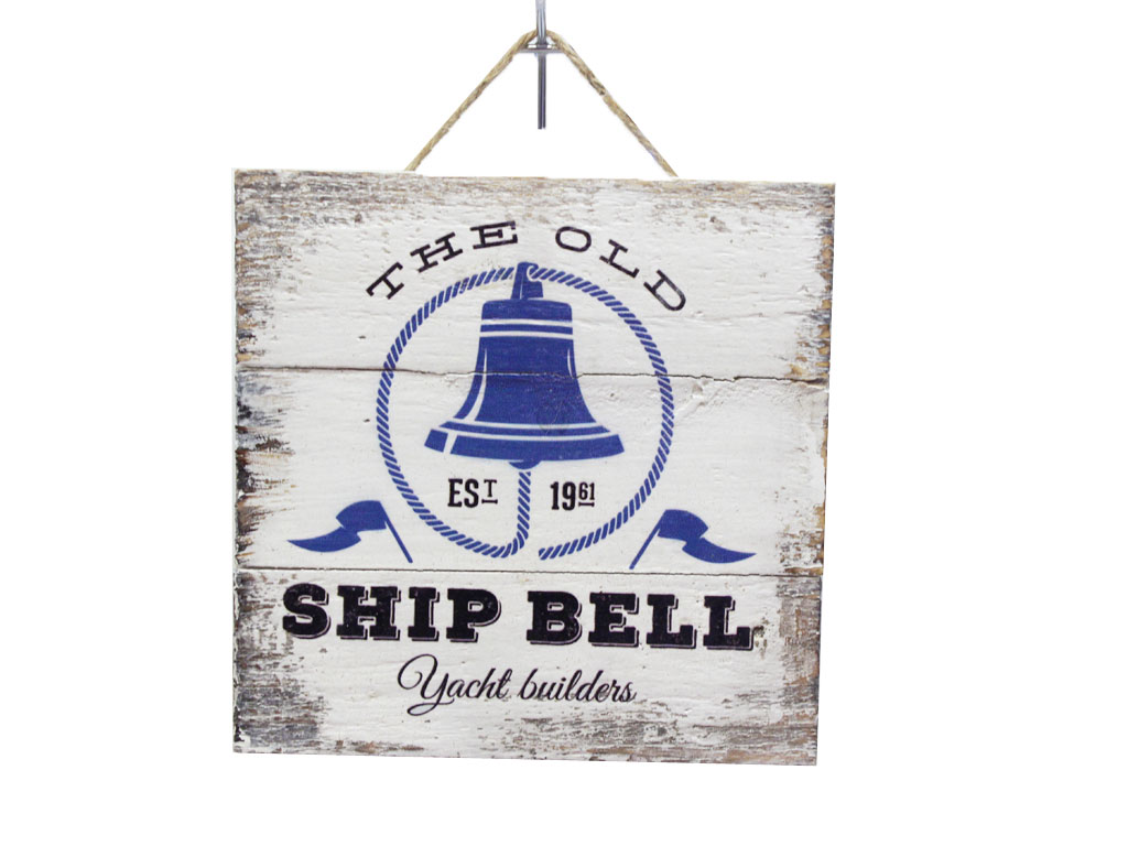 TAVOLETTE LEGNO C/ CAMPANA SHIP BELL 20*20*2.5 CM