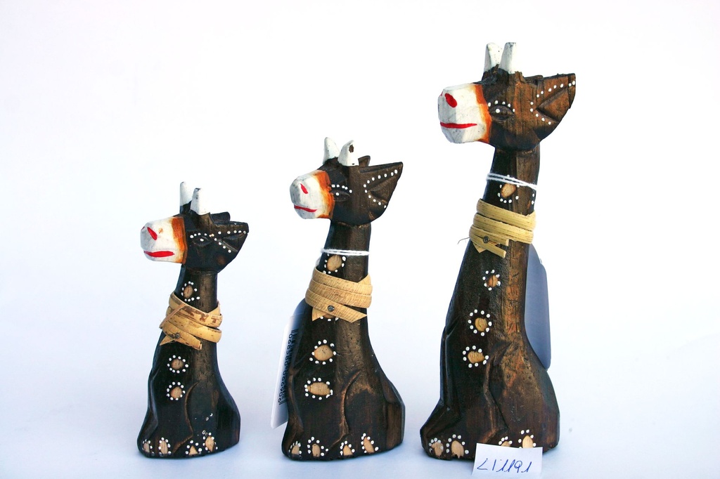 DRVENE ŽIRAFE SET H CM 11 13 16  