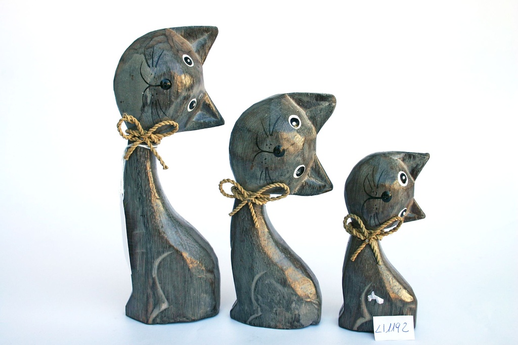 TRIS 3 GATTI COLLO CURVO CM 12 16 20 - COL ASS 3pz/cf