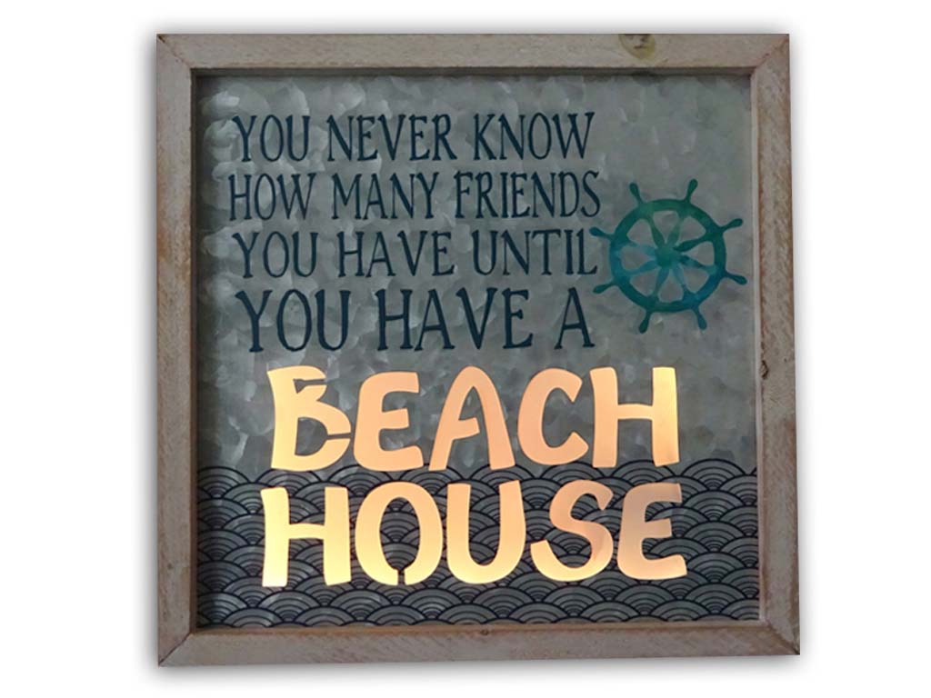 DRVENA PLOČICA SLIKA SA SVJETLOM  26.3*26.63*3.8