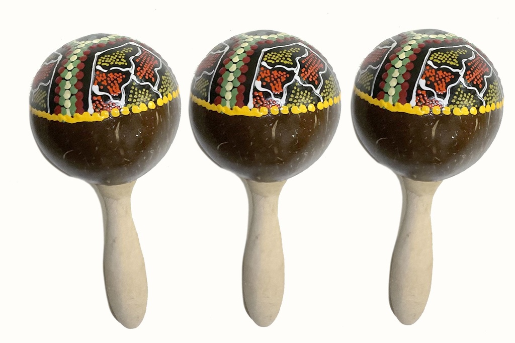MARACAS COCCO NATURALE + DECORO 