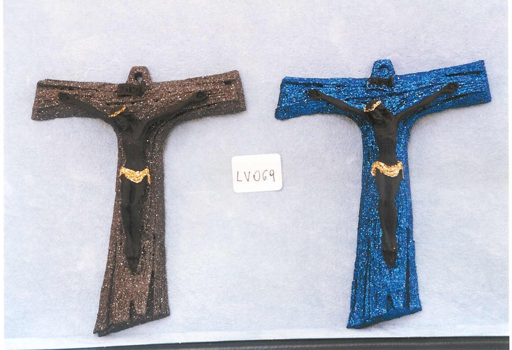 CROCE TAO PICCOLA BLU RESINA 