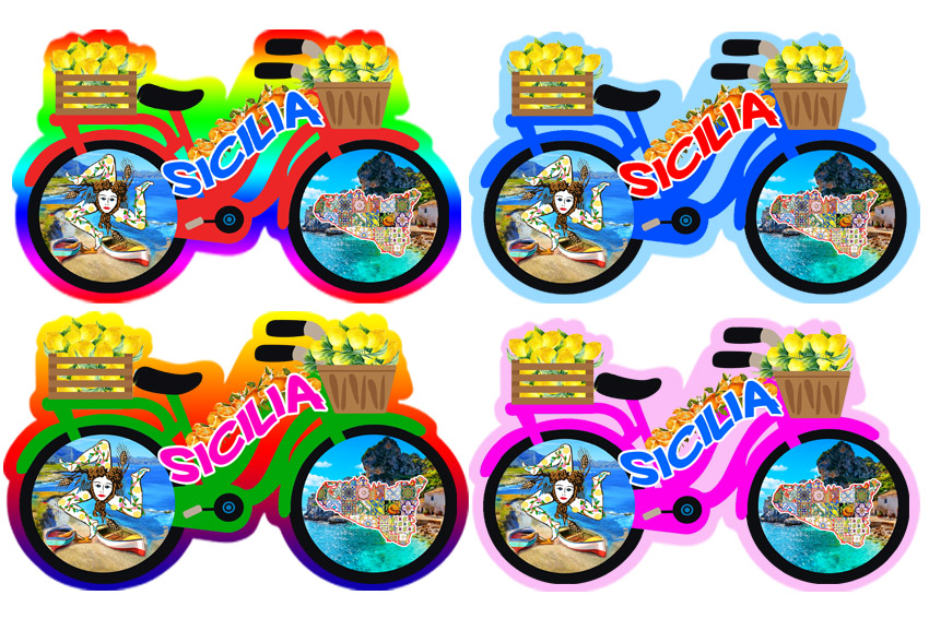 MAGNETE EVA BICI SICILIA 4 COL ASS 