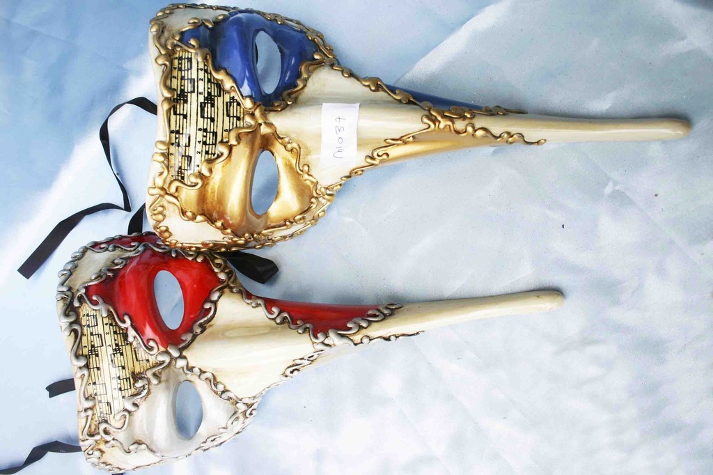 MASCHERA PLASTICA NASONE DEC.MUSICA E ORO 