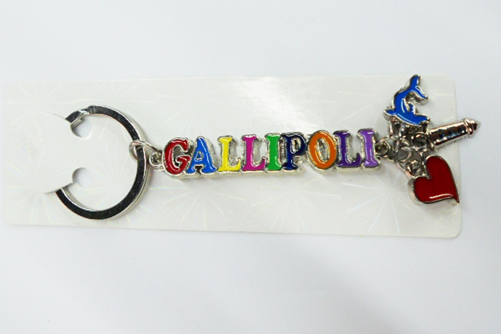 PORTACHIAVI METALLO CHARMES+SCRITTA GALLIPOLI 