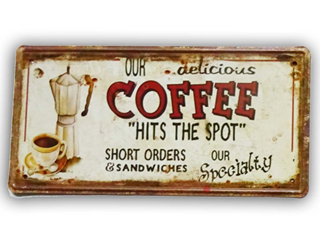 TARGA METALLO COFFE 30*15 CM 