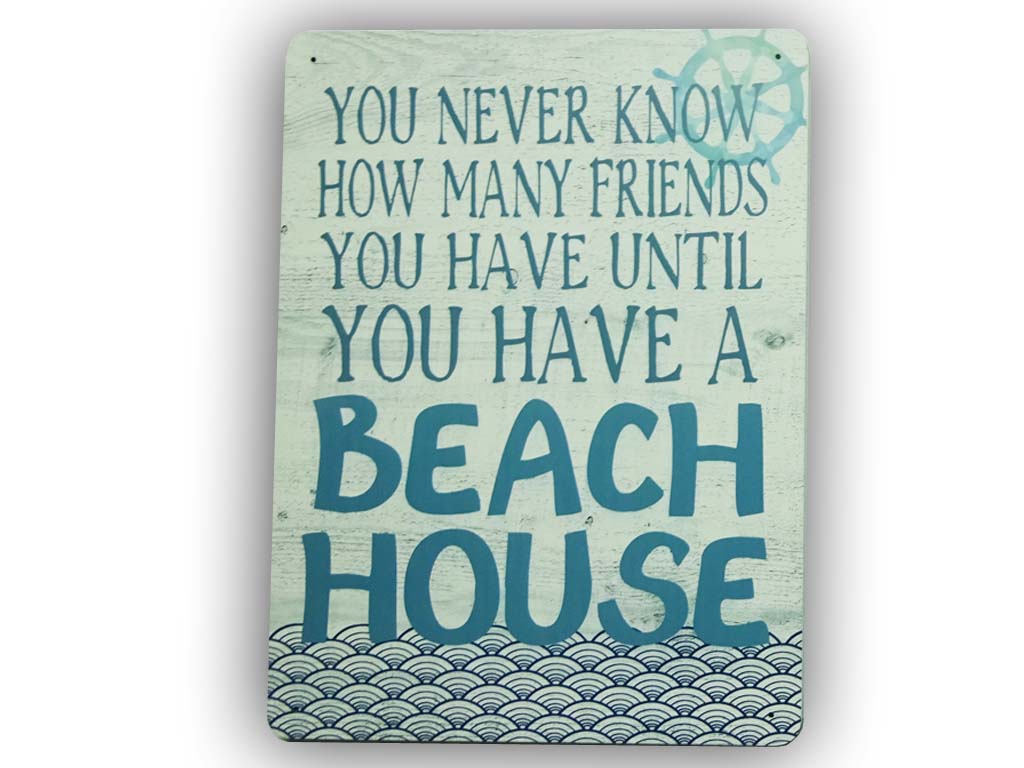 TARGA METALLO BEACH HOUSE 26*35 CM 