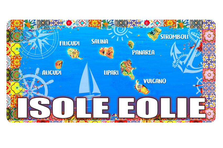 TARGA METALLO 30*15 ISOLE EOLIE 