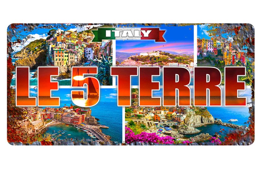 TARGA METALLO 30*15 LE CINQUE TERRE 