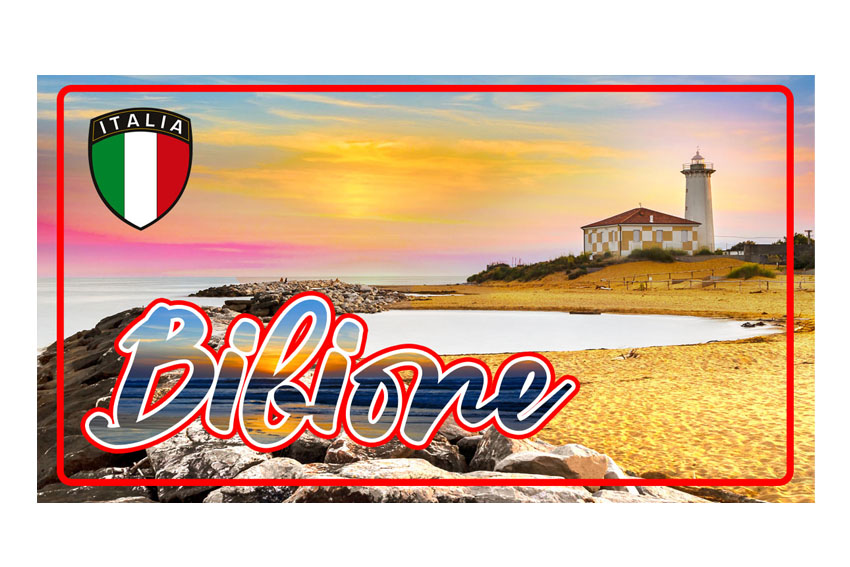 MAGNETE TARGA METALLO 10*5 CM BIBIONE FARO 