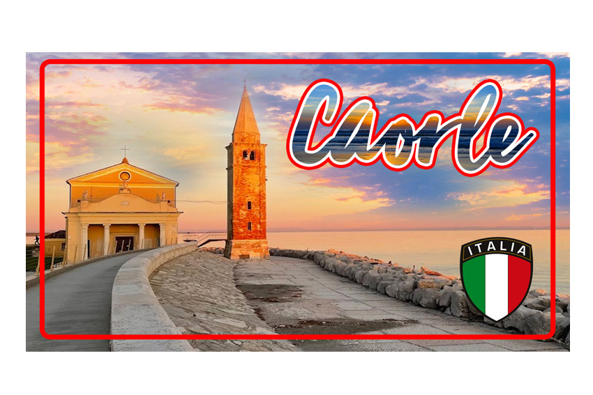 MAGNETE TARGA METALLO 10*5 CM CAORLE CHIESA 
