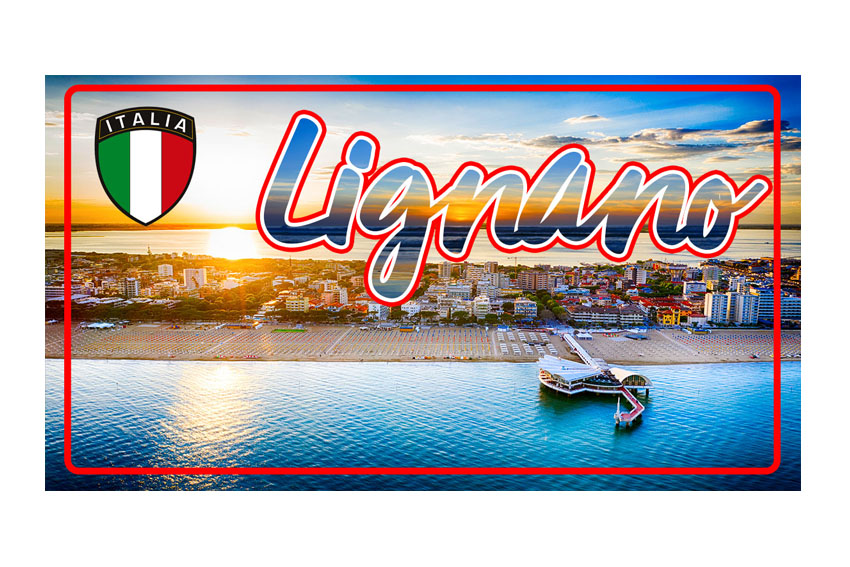 MAGNETE TARGA METALLO 10*5 CM LIGNANO 