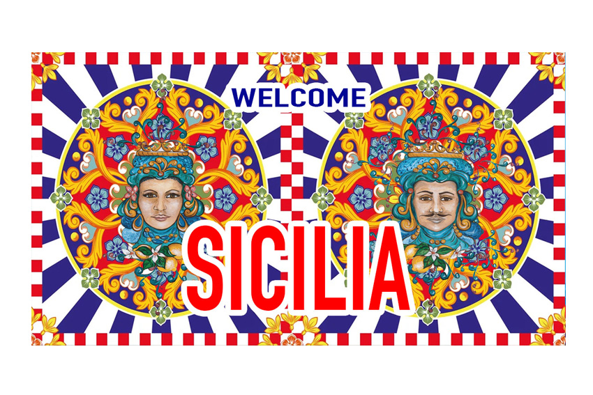 MAGNETE TARGA METALLO 10*5 CM SICILIA MORI 