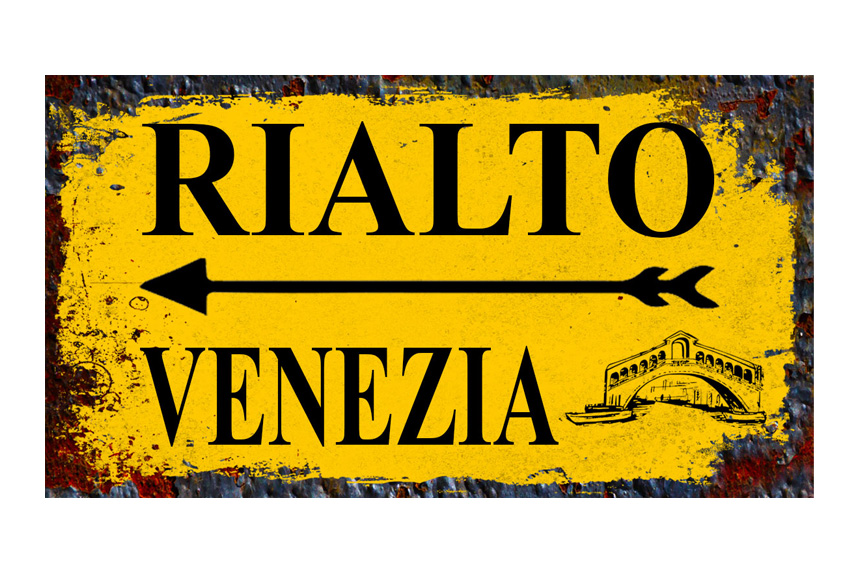 MAGNETE TARGA METALLO 10*5 CM VENEZIA CARTELLI 