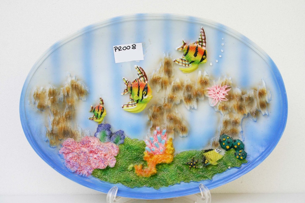 PIATTO RES.OV.24X18 F.MAR.c/SQUALI TROPI 