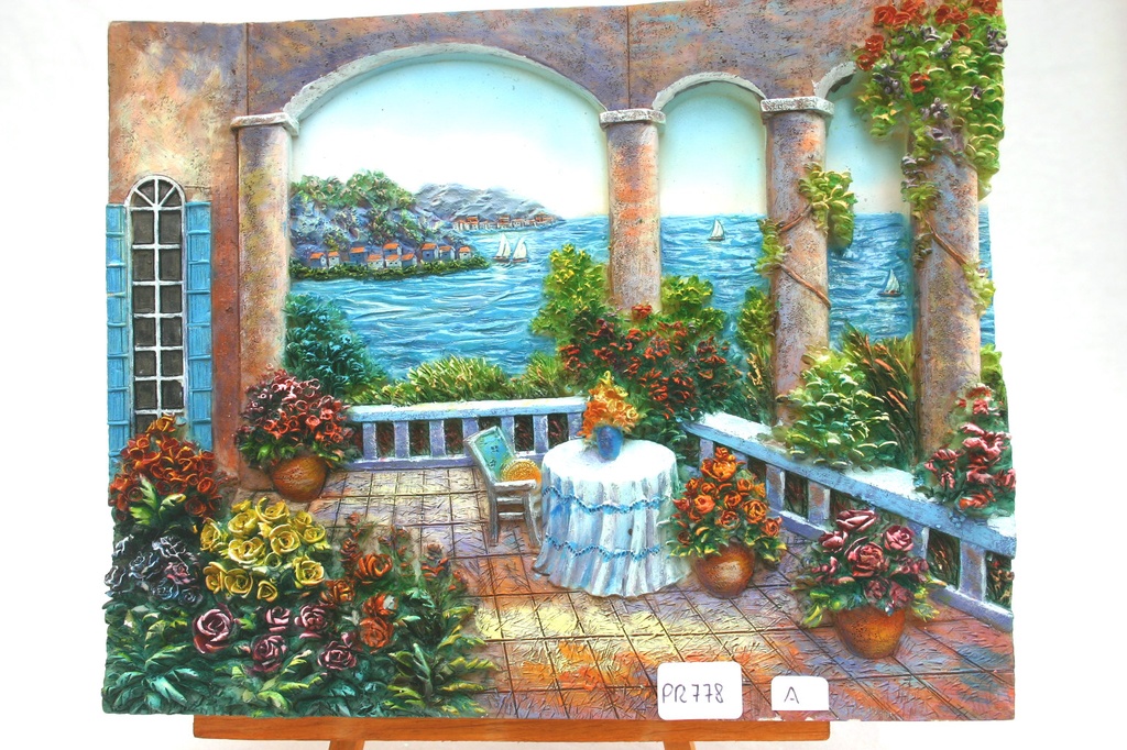 VEDUTA RESINA SU TRESPOLO 15.5*11 