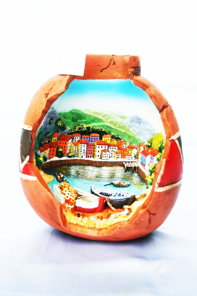 ANFORA ROTTA RESINA C/VEDUTA H.15 cm 4 MOD.ASS 