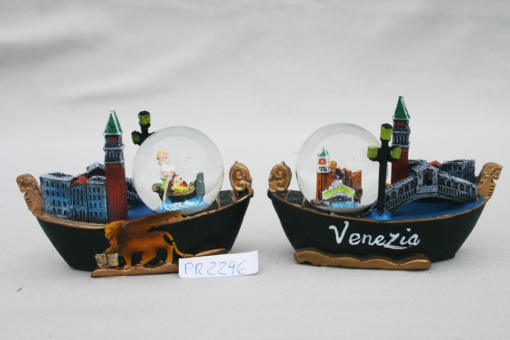 GONDOLA RESINA C/MONUMENTI E BOLLA VETRO 