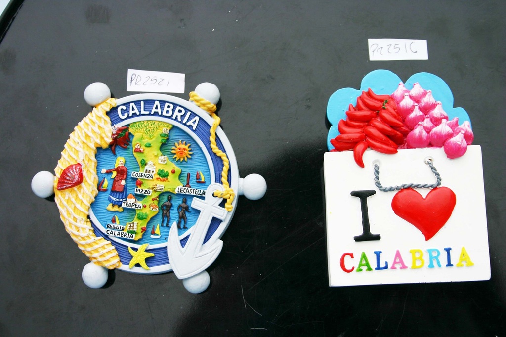 MAGNETE RESINA TIMONE BIANCO CALABRIA MAPPA 