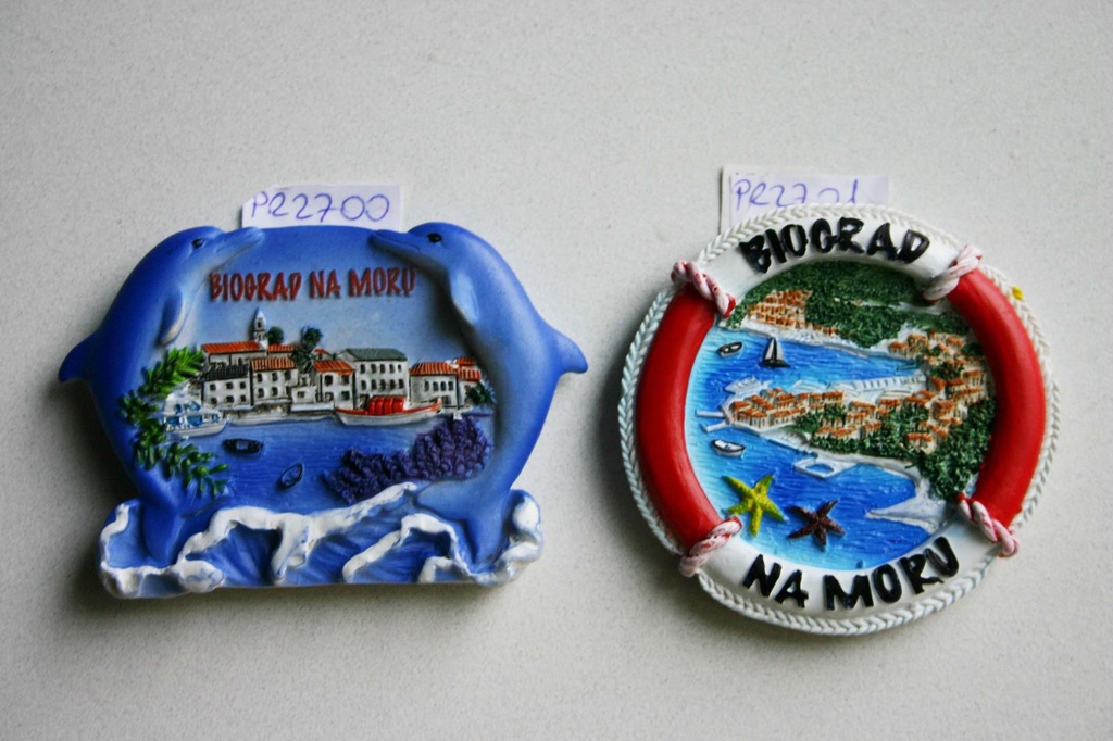 MAGNETE RESINA 2 DELFINI SU ONDA BIOGRAD NA MORU 