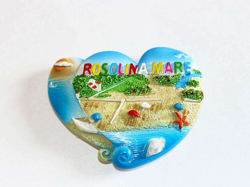 MAGNETE DOPPIOCUORE RESINA ROSOLINA MARE 