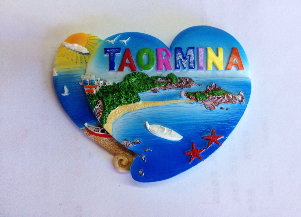 MAGNETE RESINA DOPPIOCUORE TAORMINA 