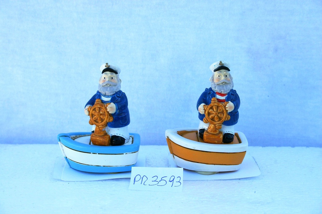 MARINAIO RESINA C/BARCA ROSSA E BLU 