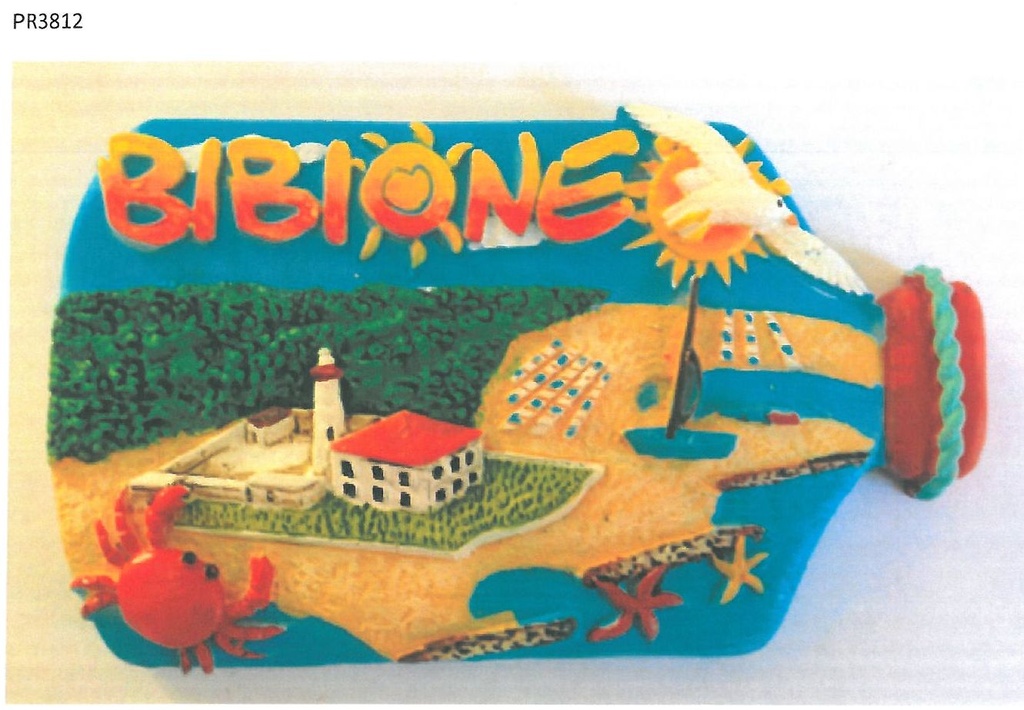 MAGNETE RESINA BOTTIGLIA VEDUTA BIBIONE 
